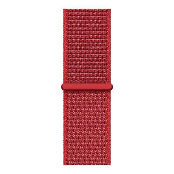 Nylon Strap, red, laid flat, joined, direct top view