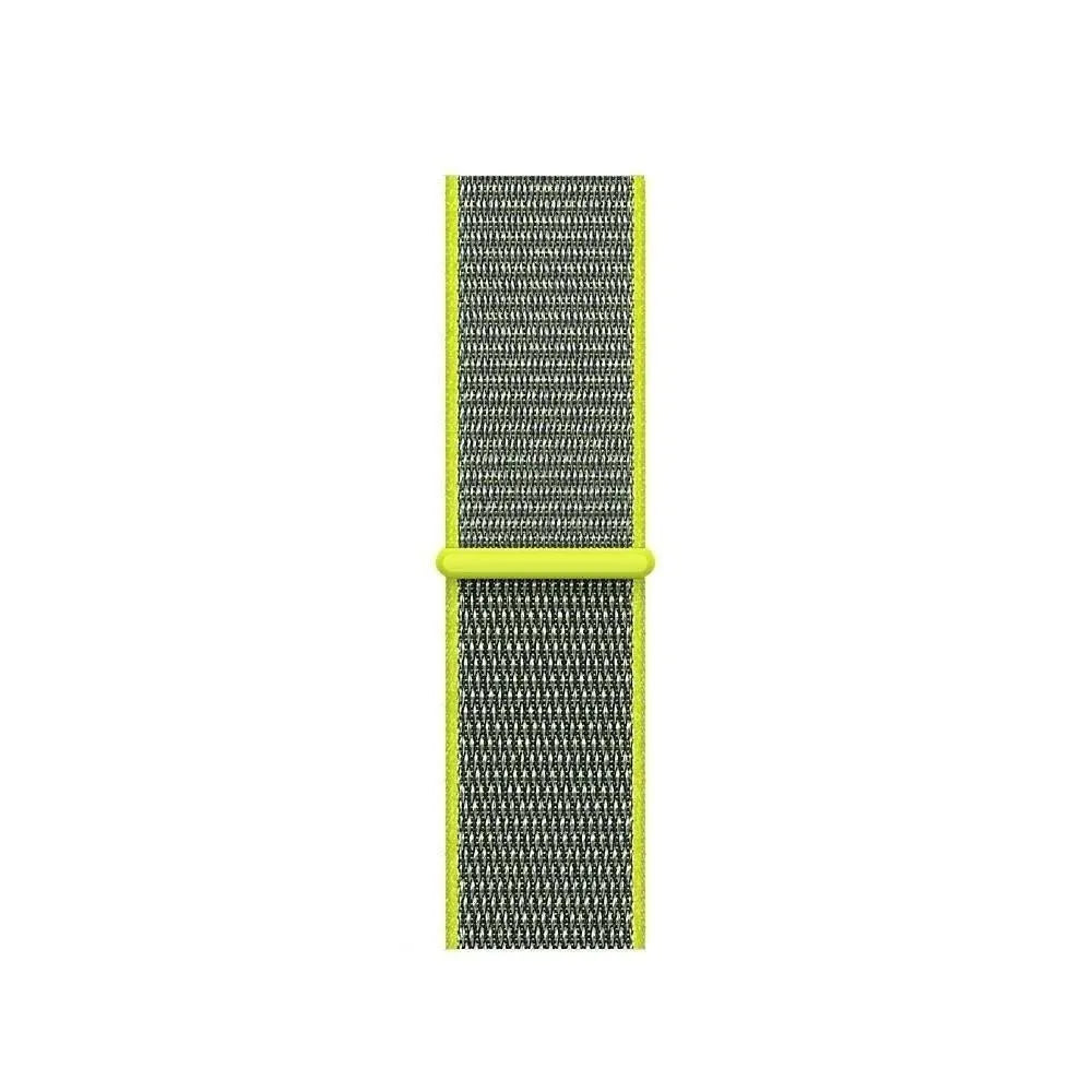 Nylon Strap, fluorescent, laid flat, joined, direct top view