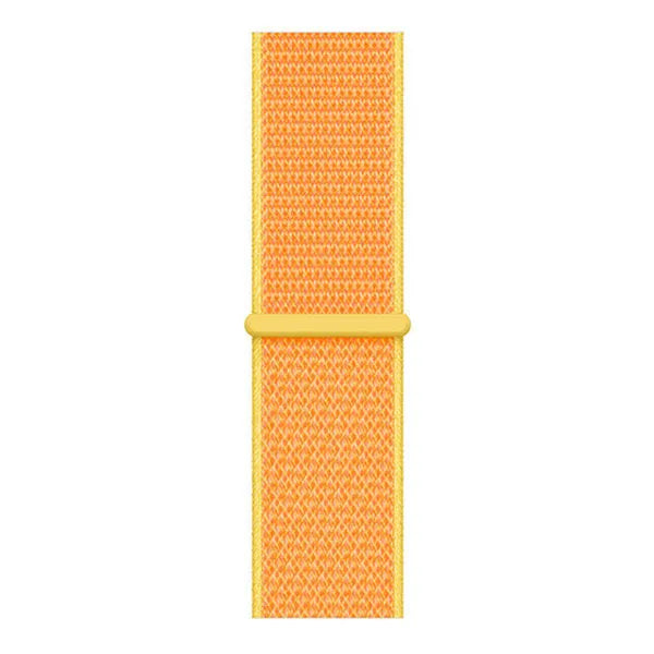 Nylon Strap, light yellow, laid flat, joined, direct top view
