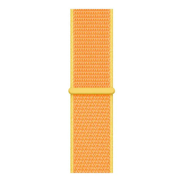 Nylon Strap, light yellow, laid flat, joined, direct top view
