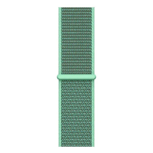 Nylon Strap, mint, laid flat, joined, direct top view