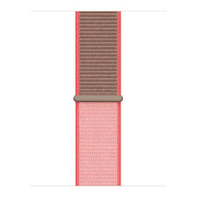 Nylon Strap, neon pink, laid flat, joined, direct top view