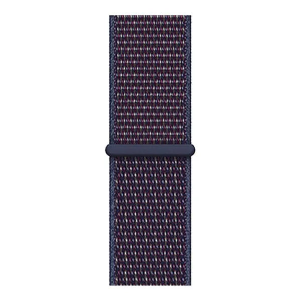 Nylon Strap, indigo, laid flat, joined, direct top view