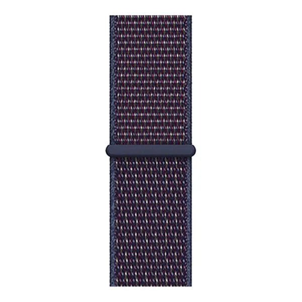 Nylon Strap, indigo, laid flat, joined, direct top view