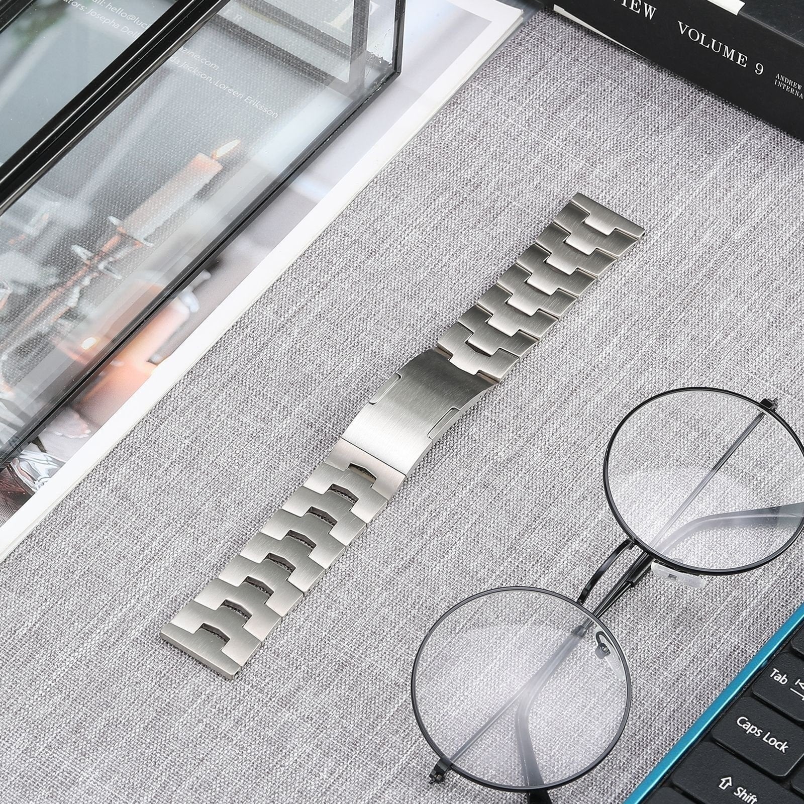 Bracelet titane granulaire Huawei Watch GT 5 Pro - 46mm- cierre plano (argenté)