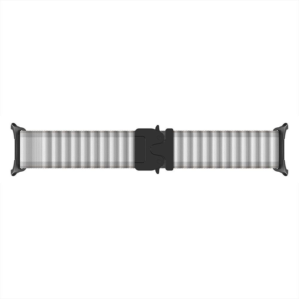 Bracelet nylon Outdoor avec boucle en P Samsung Galaxy Watch 8 Classic (blanc avec noir)