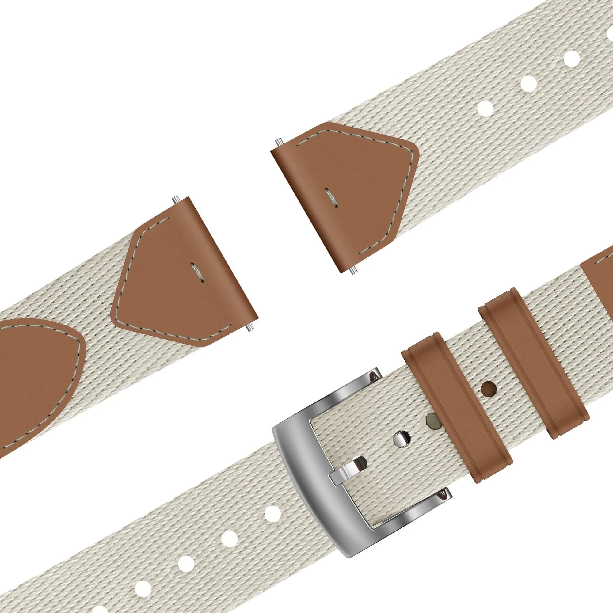 Bandz Bracelet cuir hybride 'Easy Fit' Fossil Gen 6 - 42mm (beige/marron)