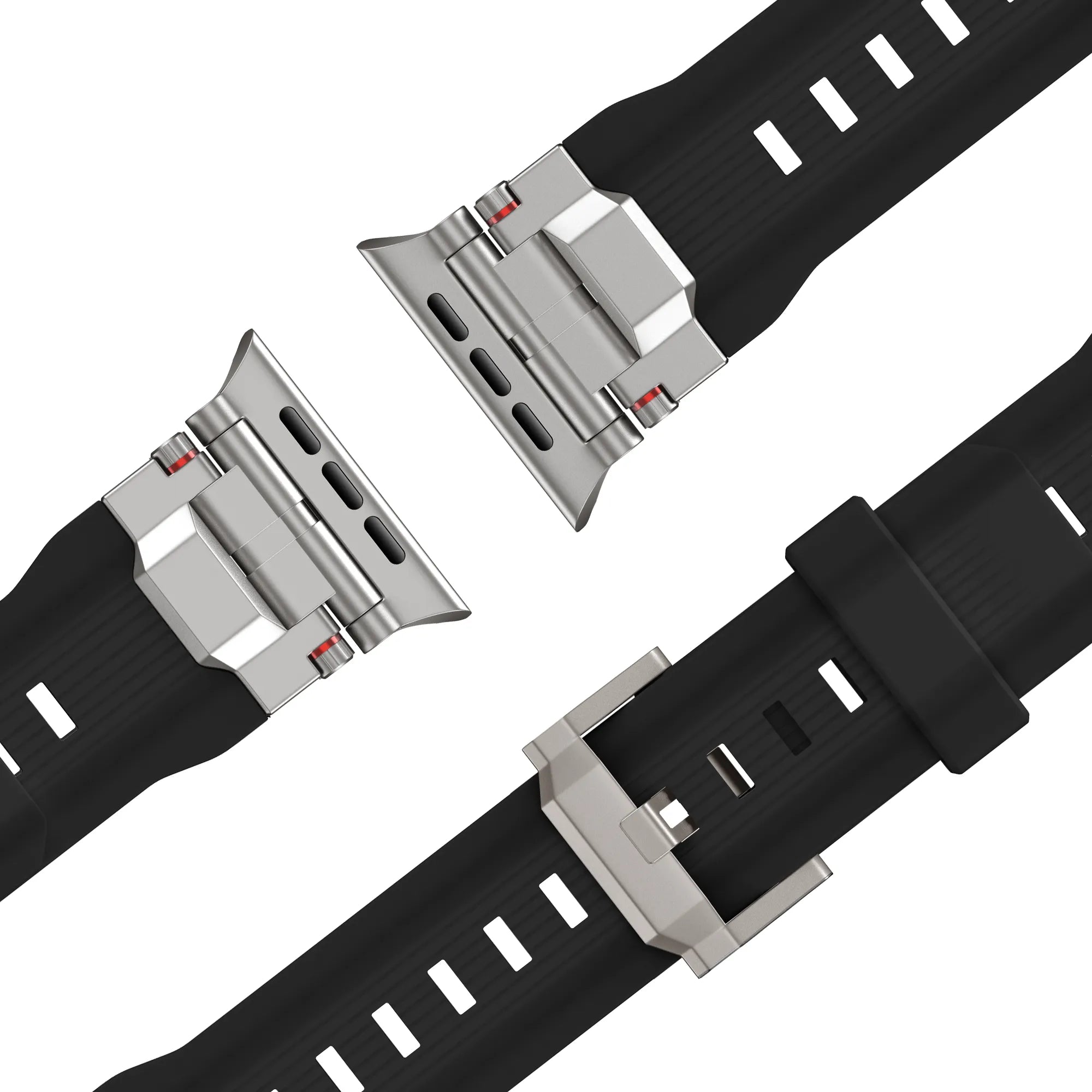 Bandz Bracelet silicone Liquid 'Explorer' Apple Watch (noir avec titane)