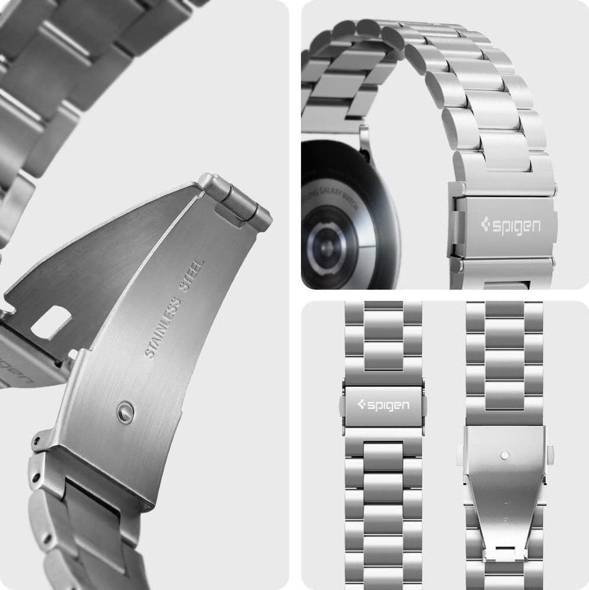 Spigen Galaxy Watch 4 Classic 46mm Steel Strap (Silver)