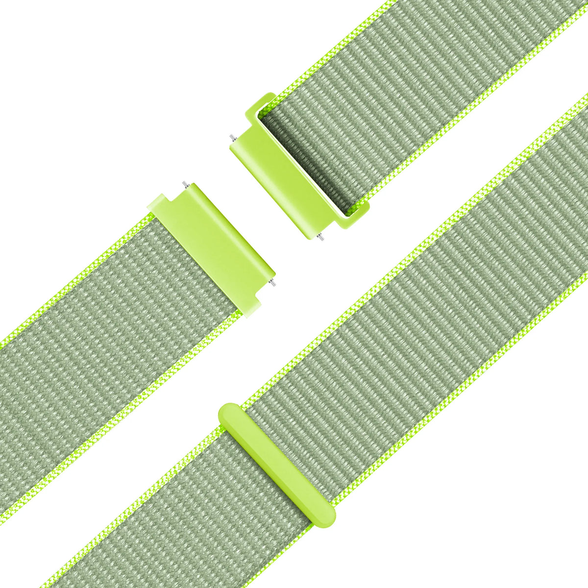 Nylon Loop Strap, laid flat, separate parts, top and underside view