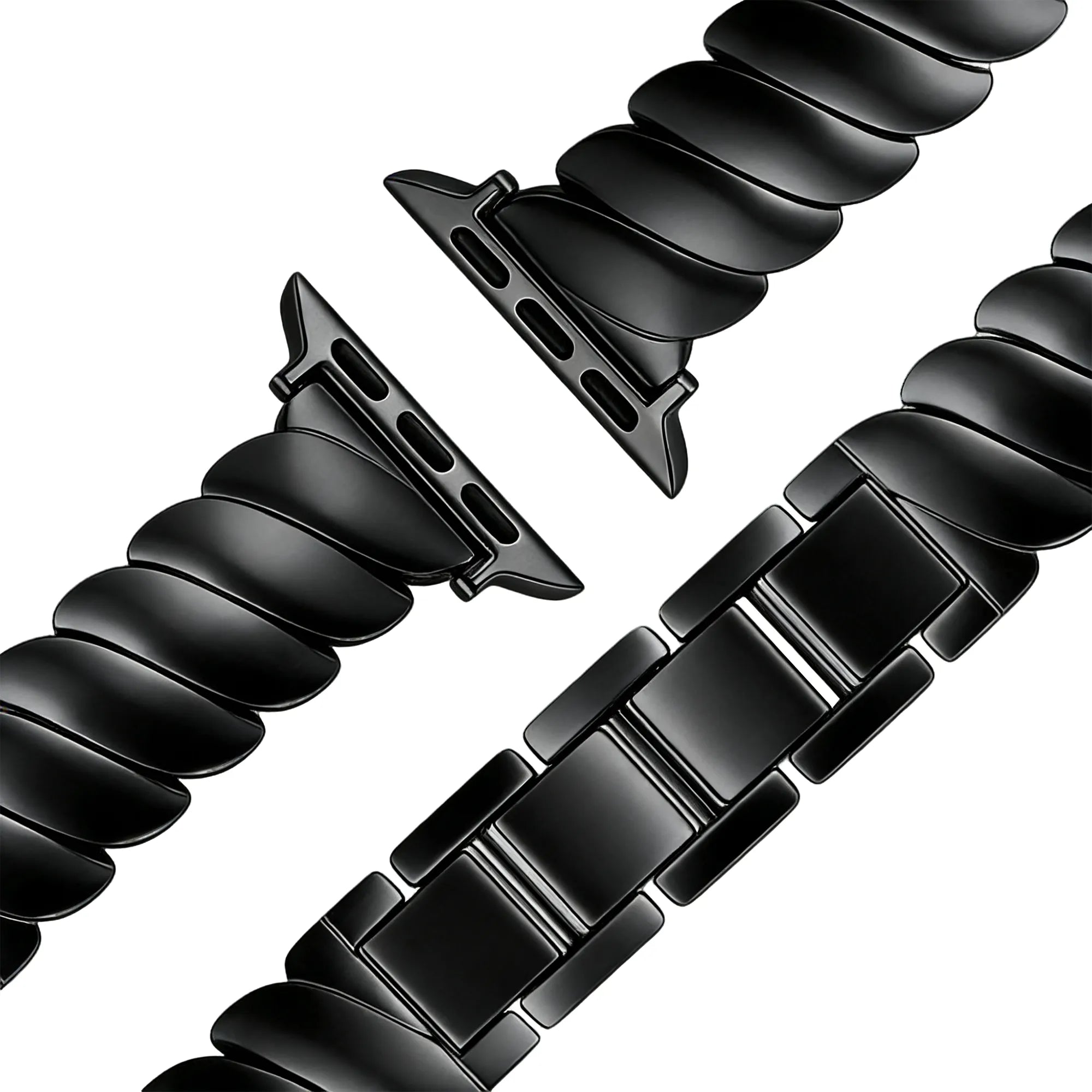 Bandz Bracelet acier premium 'Twisted' Apple Watch (noir)