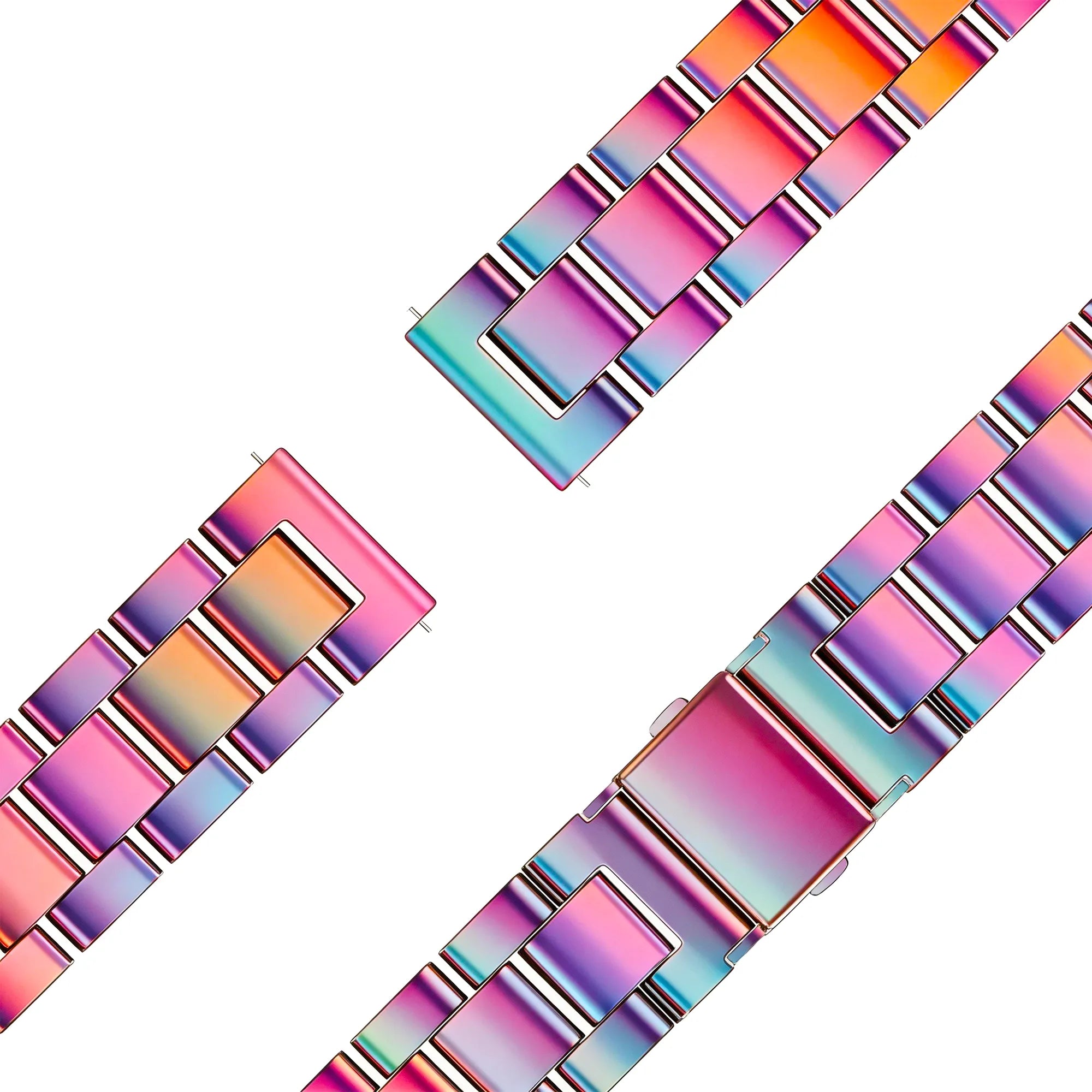 Bandz Bracelet acier 'Classic' Garmin Lily 2 (arc-en-ciel)