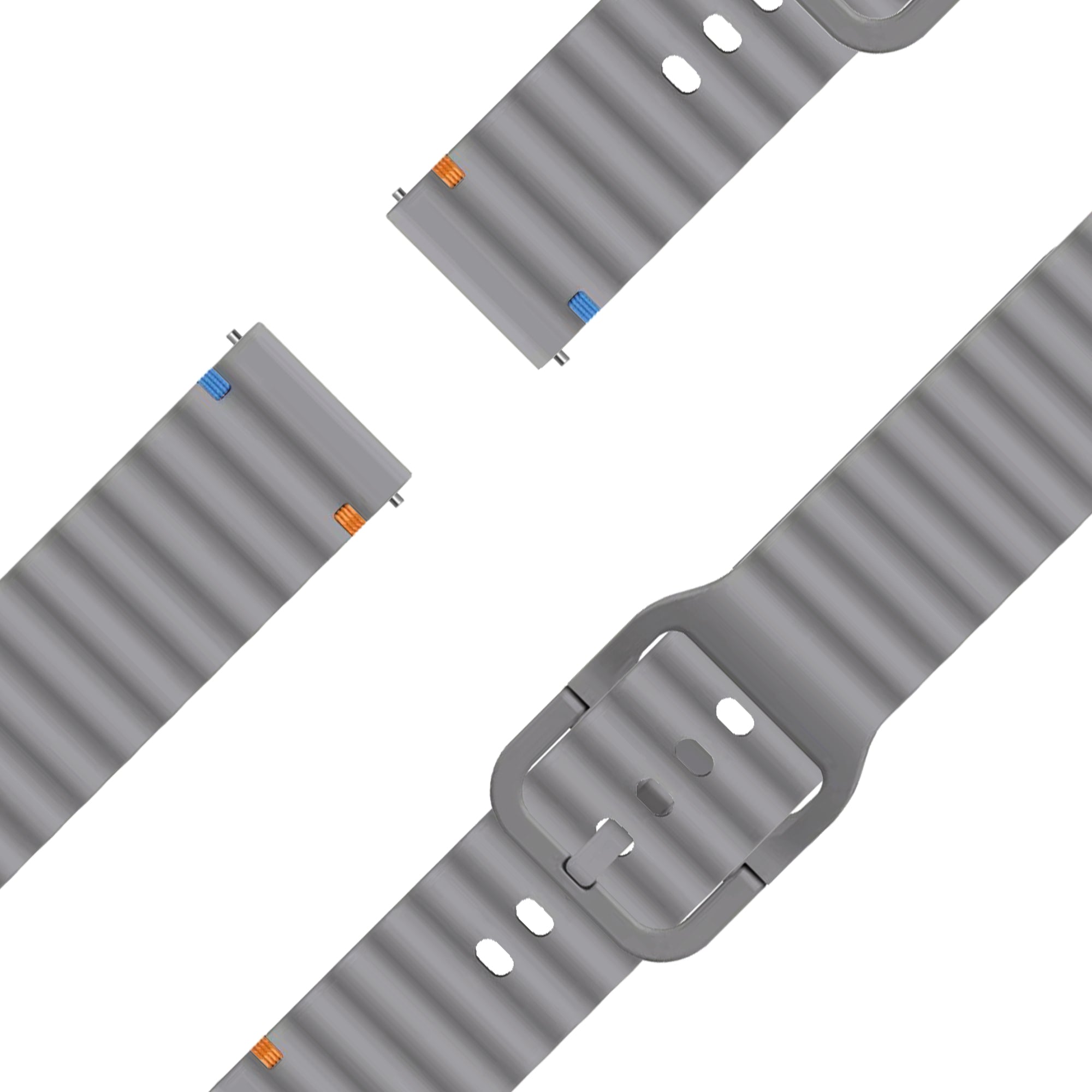 Bandz Bracelet silicone ondulé Garmin Bounce 2 (gris foncé)