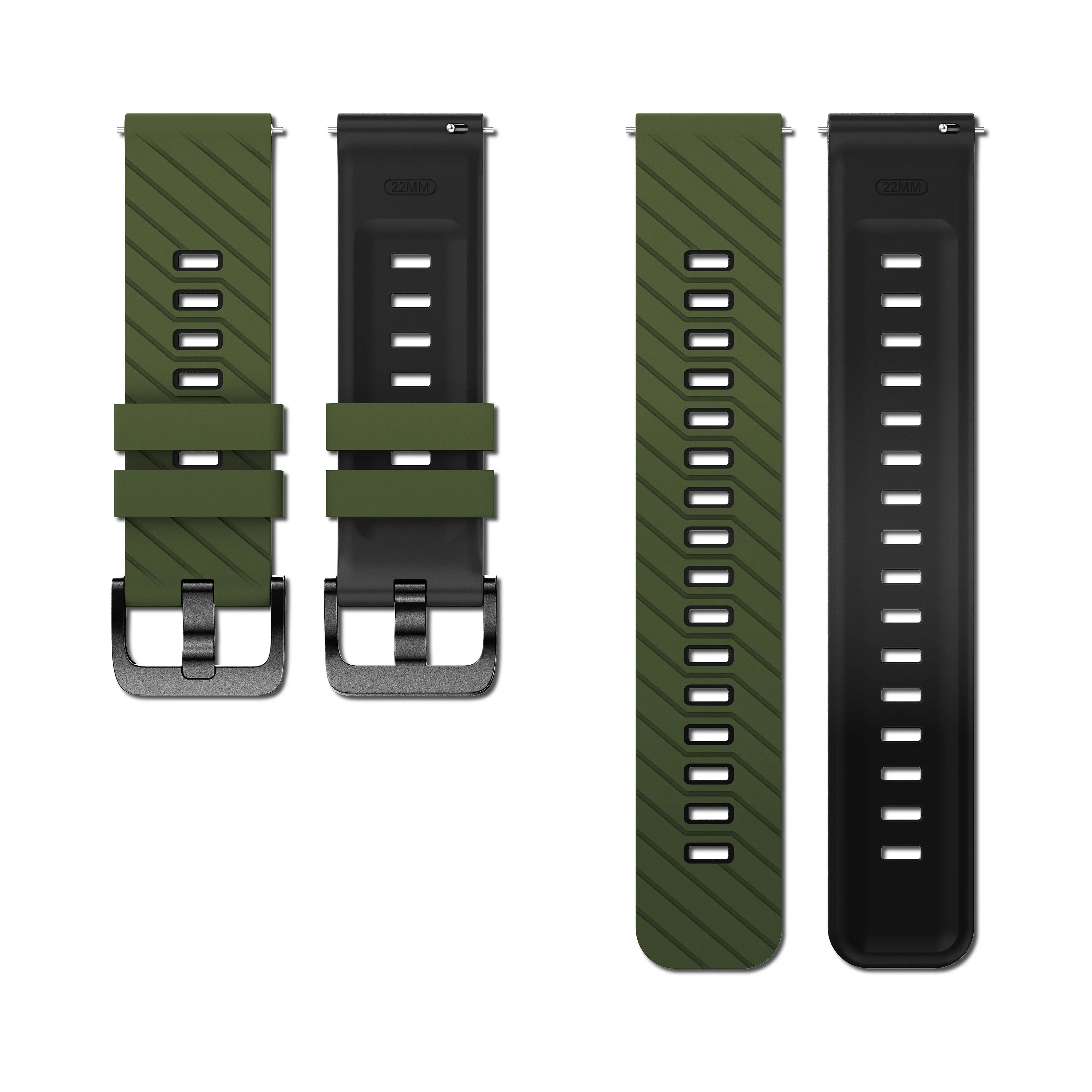 Bracelet twill sport ICE Smart TKS Rectangular 1.41 (vert militaire/multicolore)