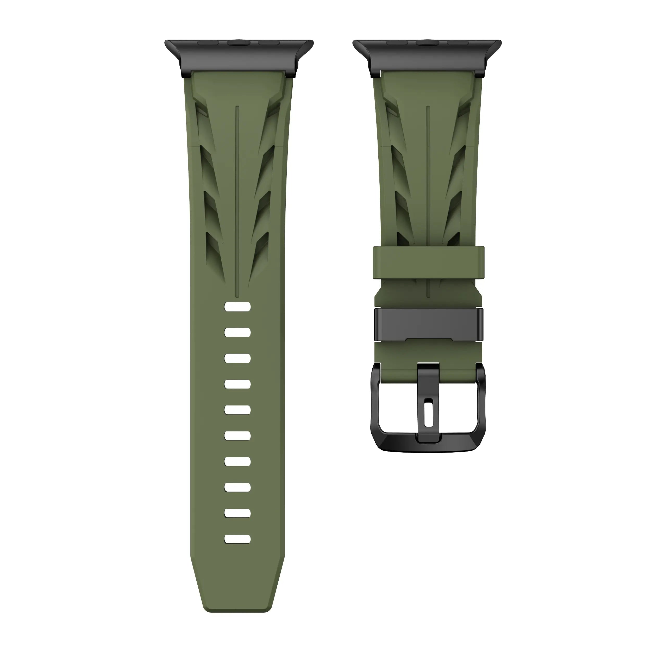 Bracelet silicone race Apple Watch (vert militaire)