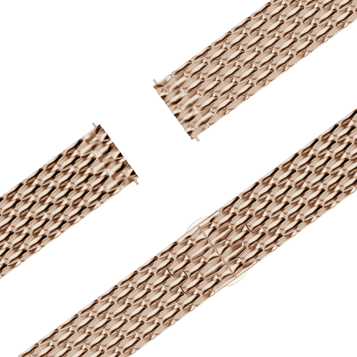 Steel Strap 'Dragon', laid flat, separate parts, top and underside view