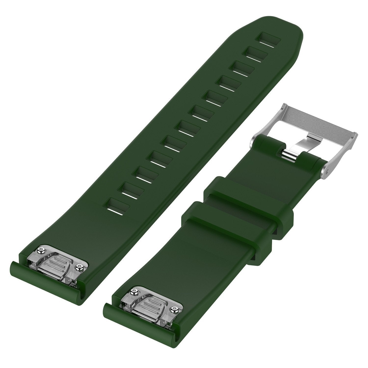 Garmin Forerunner 745 Glossy Silicone Strap (Army Green)