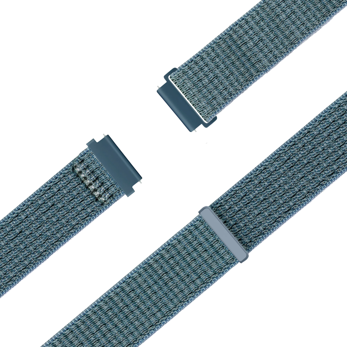 Nylon Loop Strap, laid flat, separate parts, top and underside view