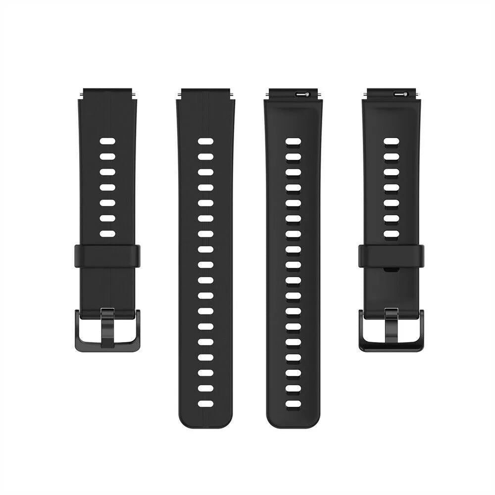 Silicone Strap, laid flat, separate parts, top and underside view