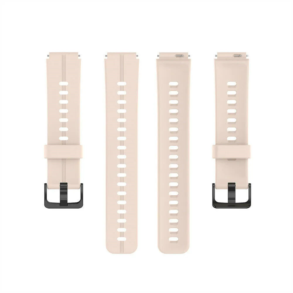 Silicone Strap, laid flat, separate parts, top and underside view