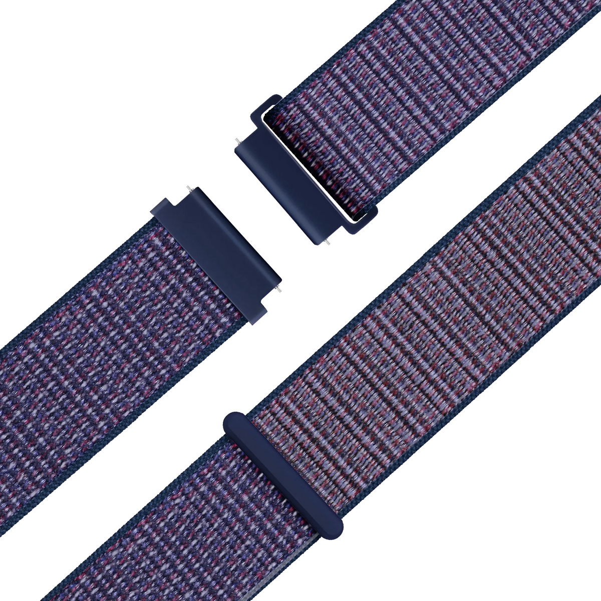Nylon Loop Strap, laid flat, separate parts, top and underside view