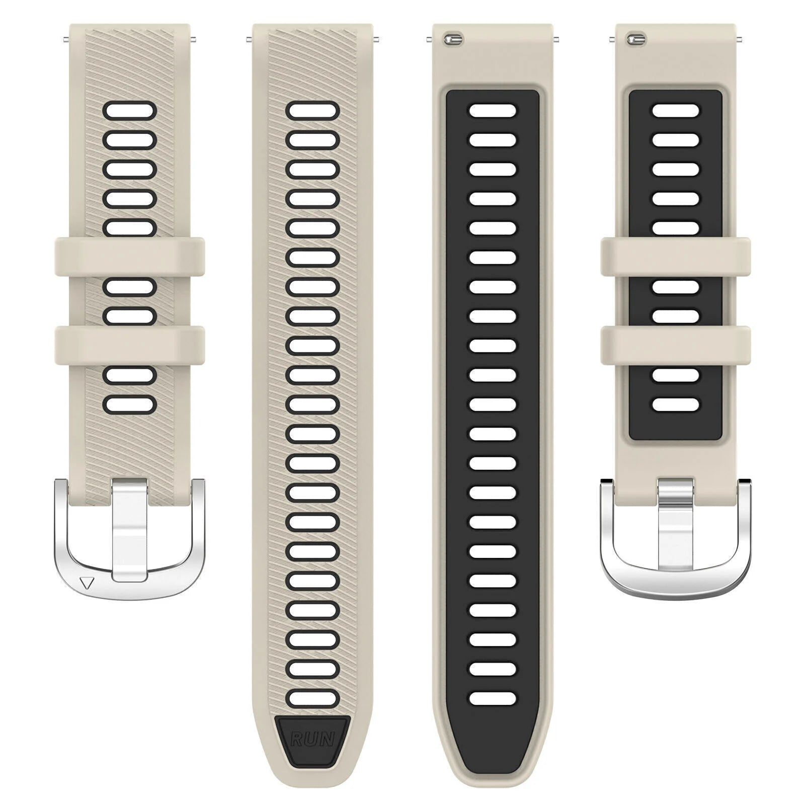 Bracelet sport á boucle Garmin Vivoactive 6 (beige/noir)