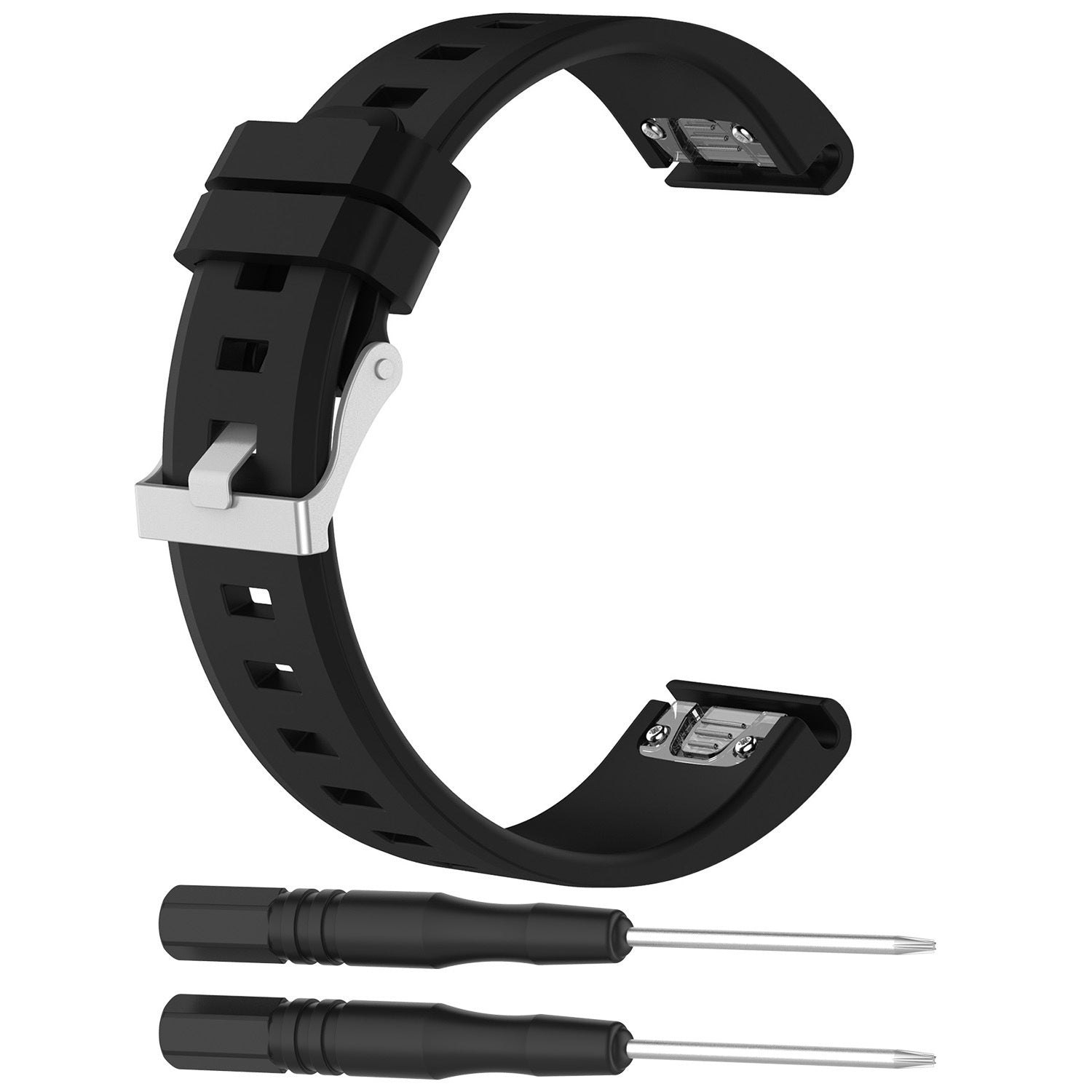 Garmin Fenix 7s Glossy Silicone Strap (Black)