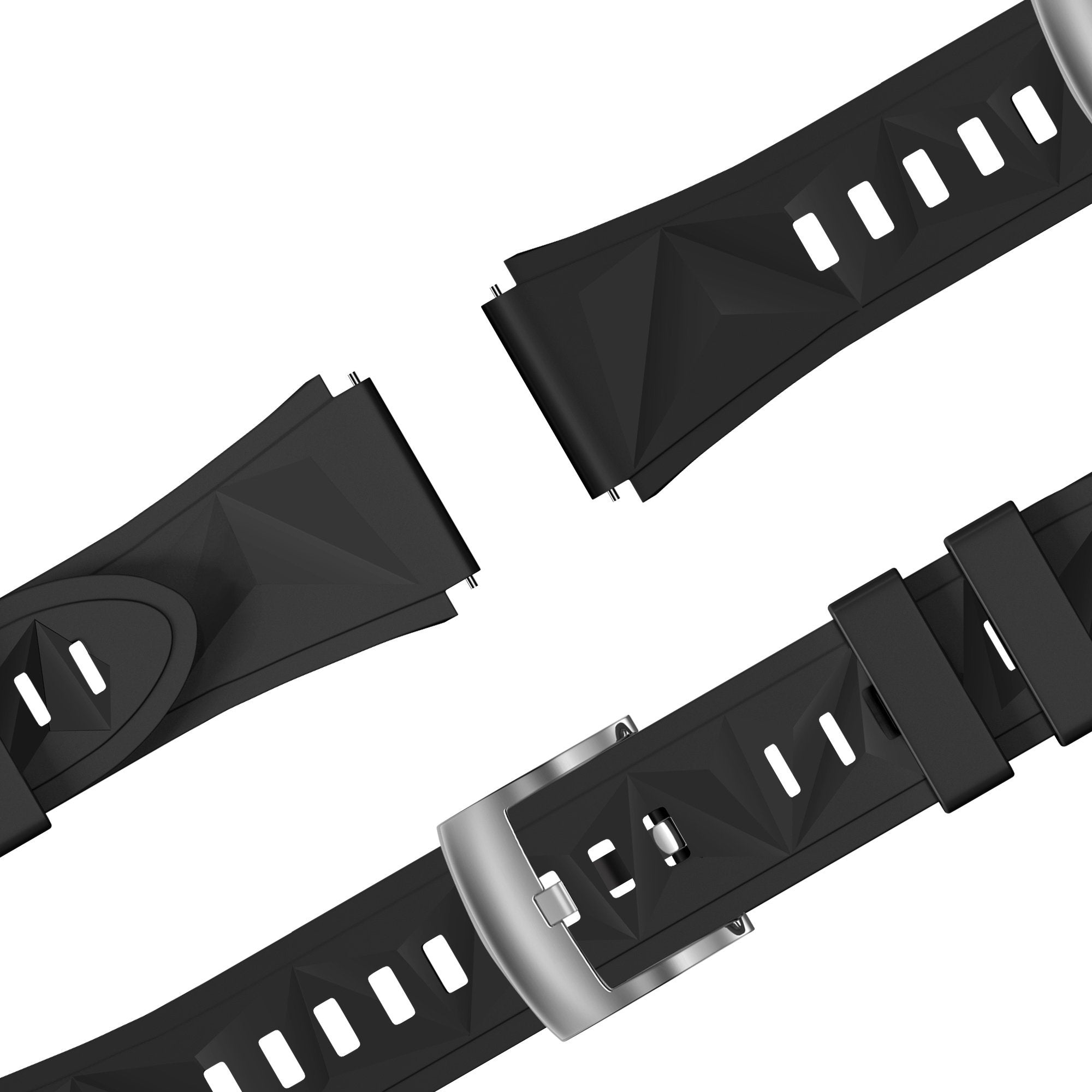 Bandz Bracelet silicone 'Easy Fit' Huawei Watch 5 - 42mm (noir)