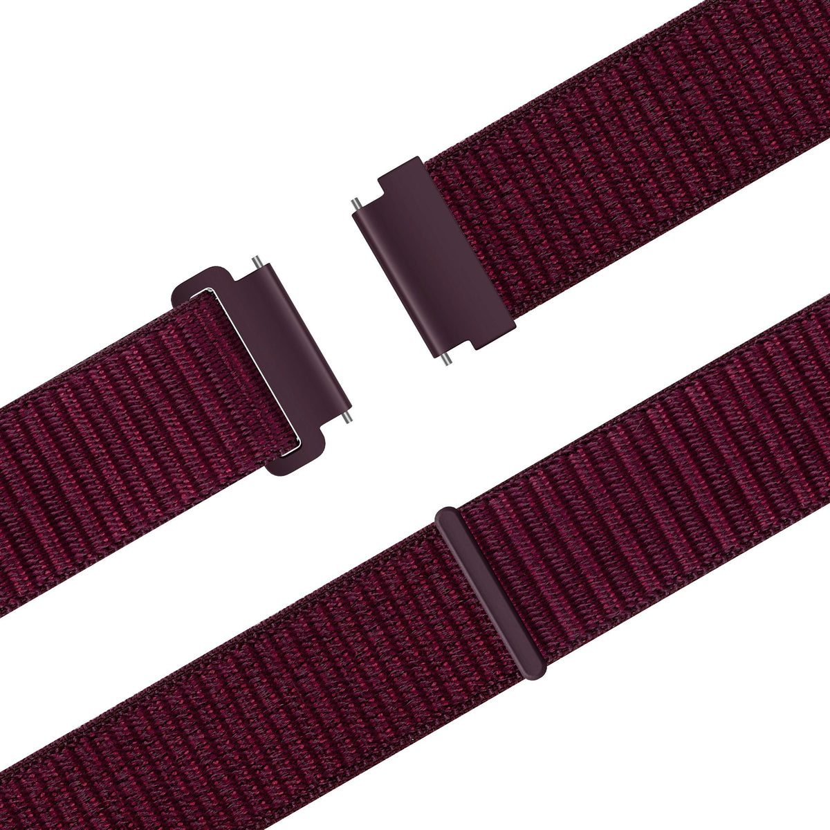Nylon Strap 'Easy Fit', plum, laid flat, joined, 45° top view