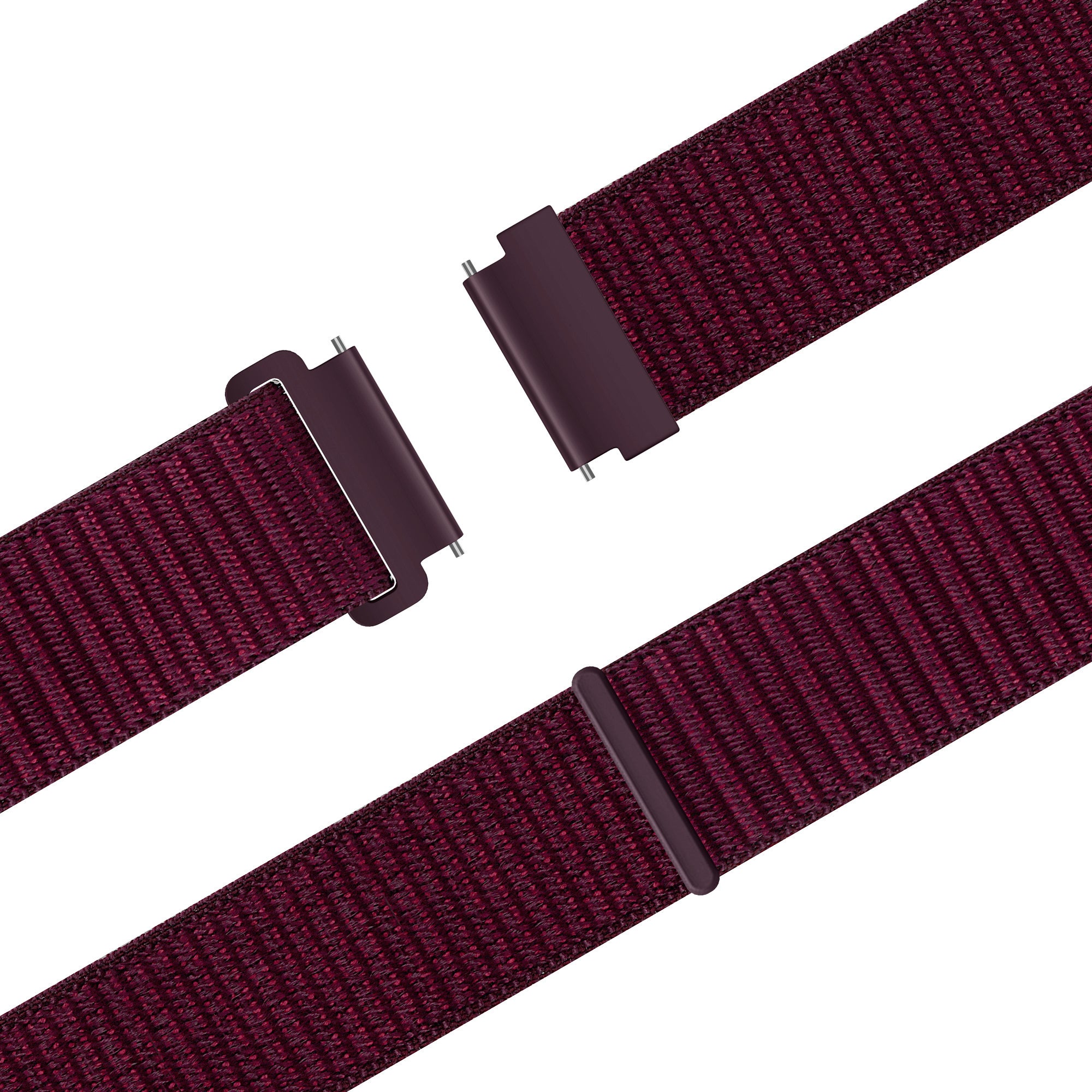 Nylon Strap 'Easy Fit', plum, laid flat, joined, 45° top view