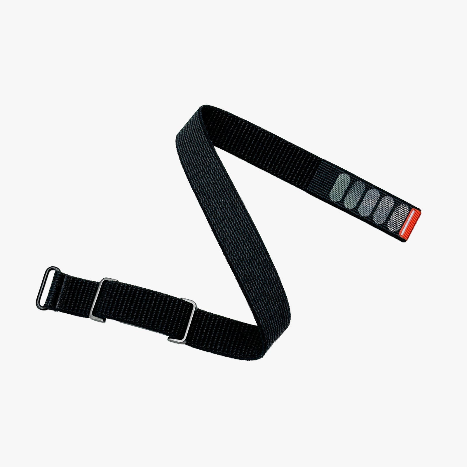 Biceps Nylon Bracelet, black, laid flat, joined, 45° top view