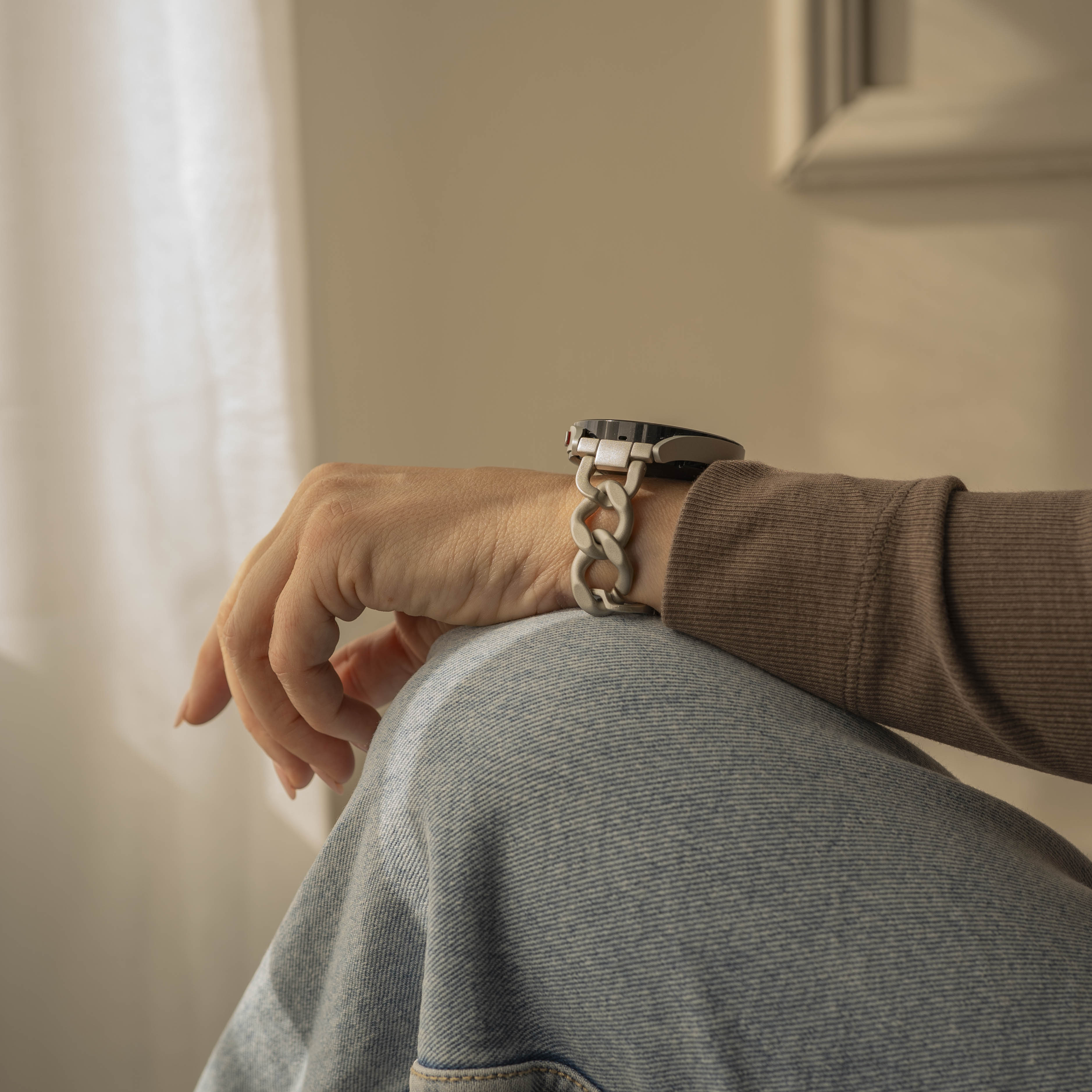Bracelet chaîne acier Samsung Galaxy Watch 7 - 40mm (lumière stellaire)