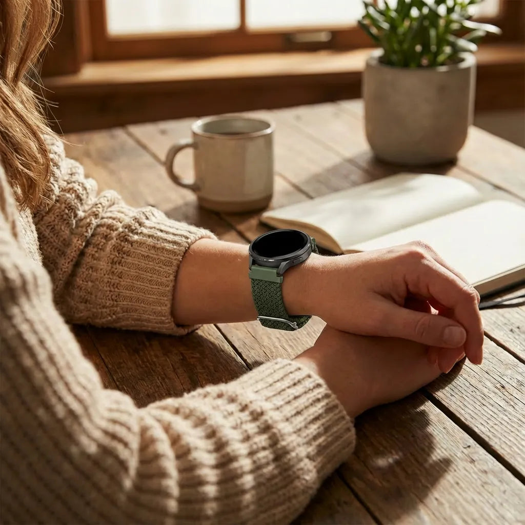 Bandz Bracelet tressé réglable Garmin Vivoactive 4s (vert)