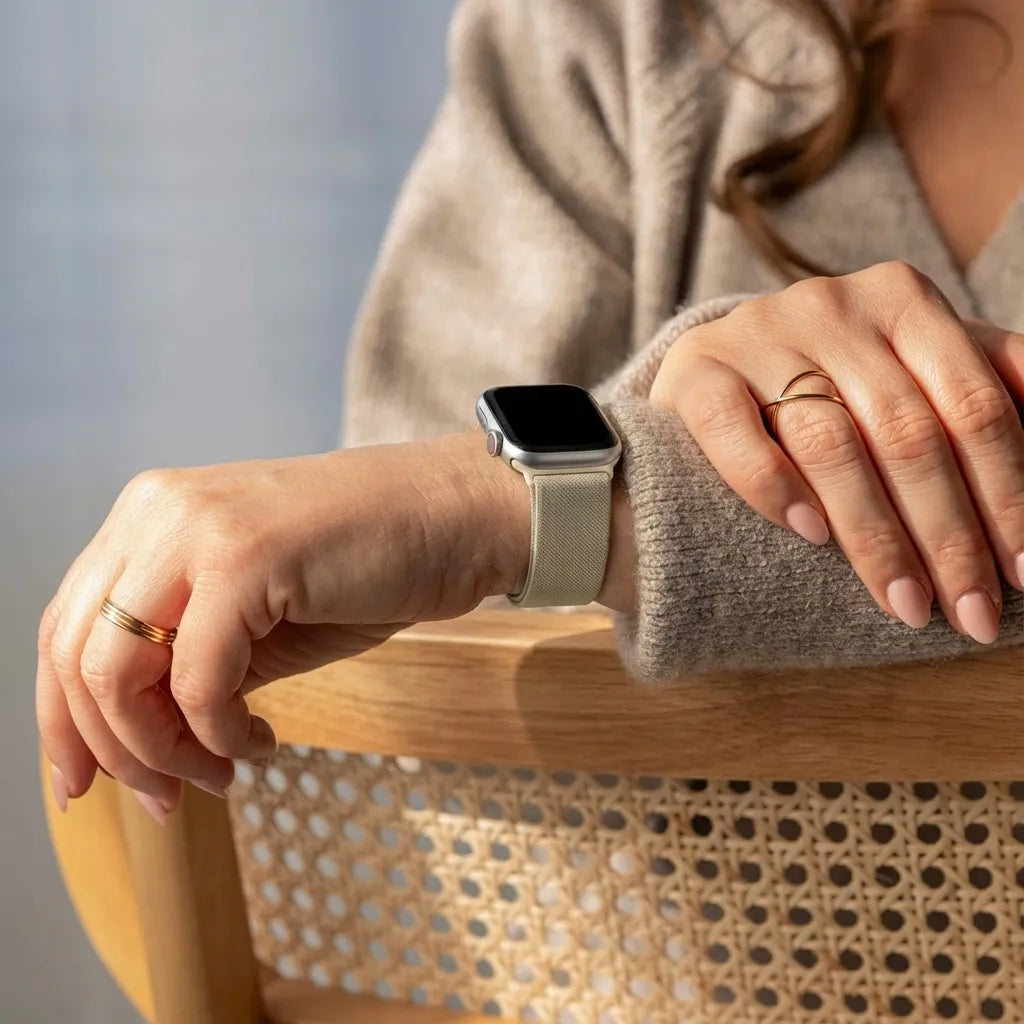 Bracelet élastique Apple Watch (lumière stellaire)
