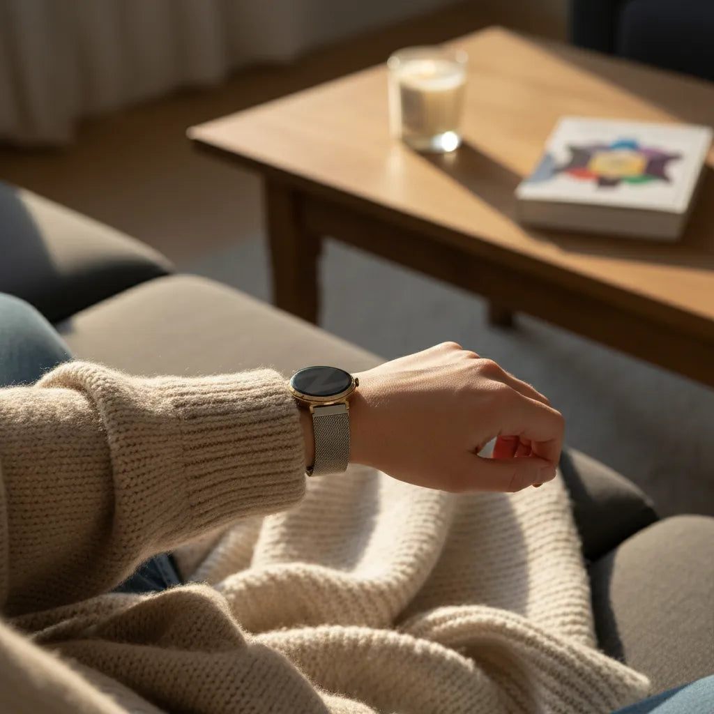 Milanese Loop Strap, silver, lifestyle photo