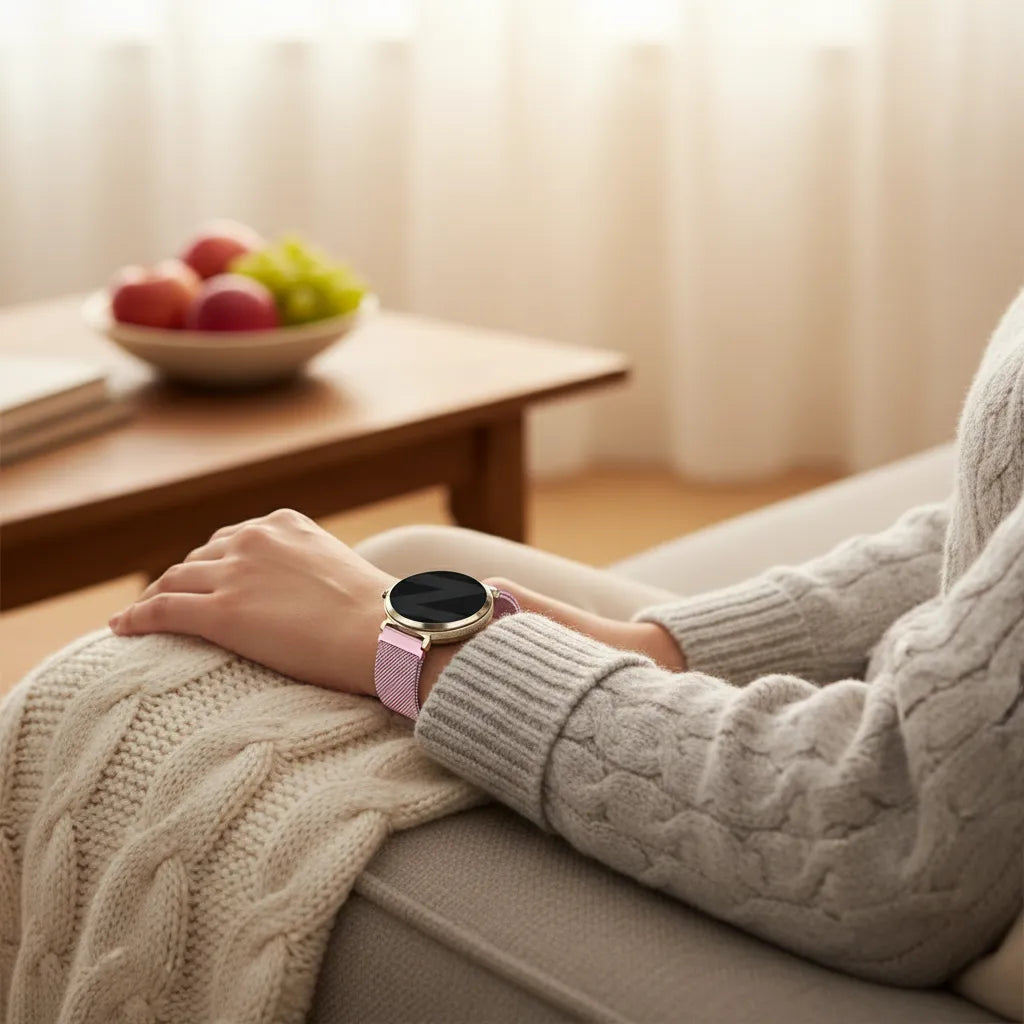 Milanese Loop Strap, pink, lifestyle photo