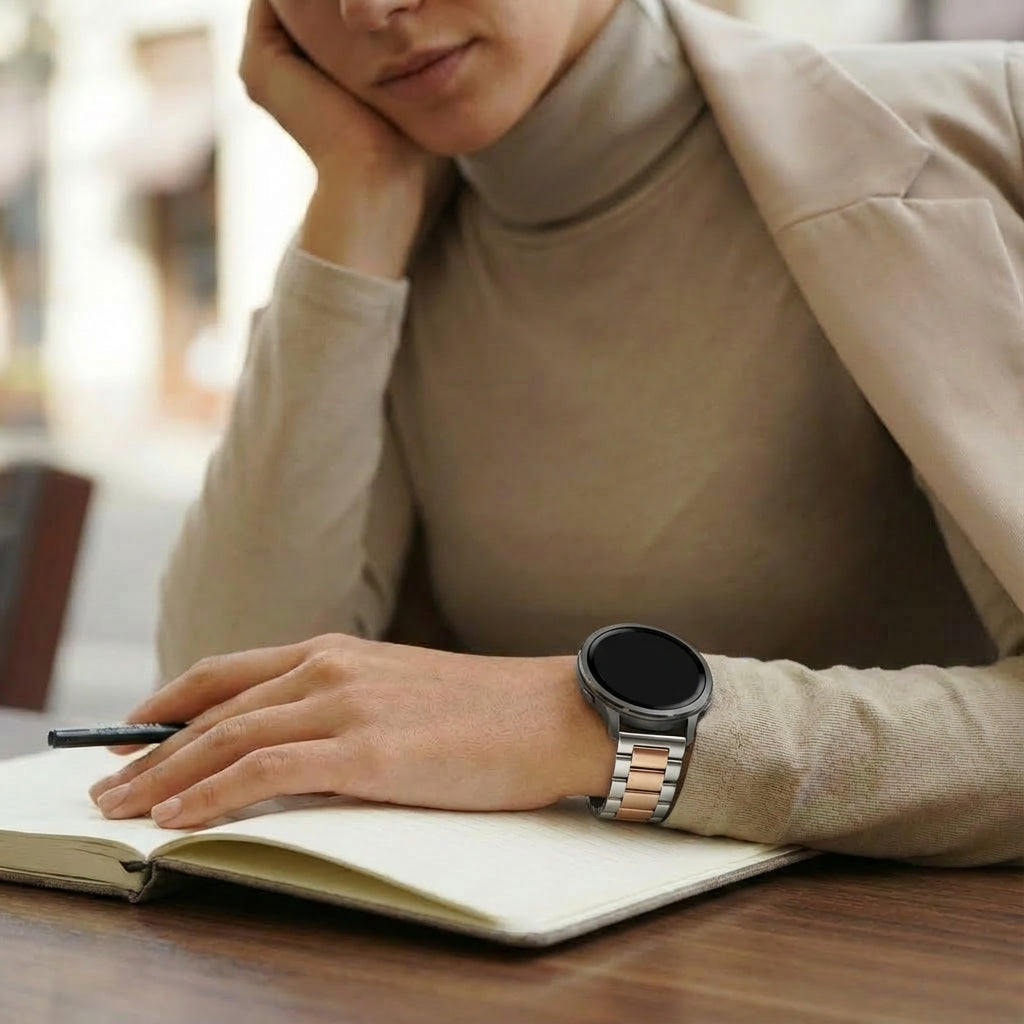 Bandz Bracelet acier 'Classic' Garmin Venu SQ (argent/or rose)