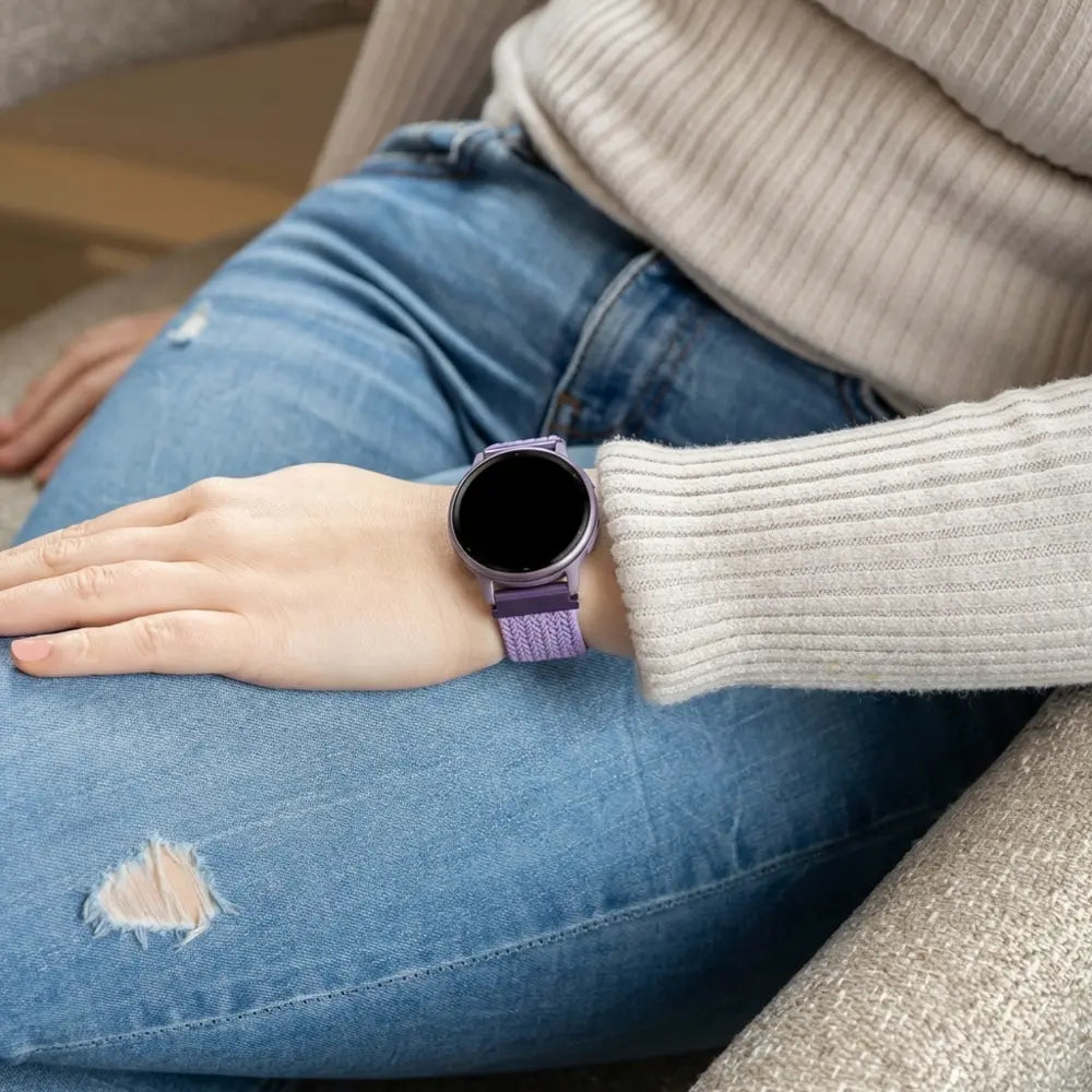 Bandz Bracelet nylon tressé Garmin Vivomove HR (violet clair)
