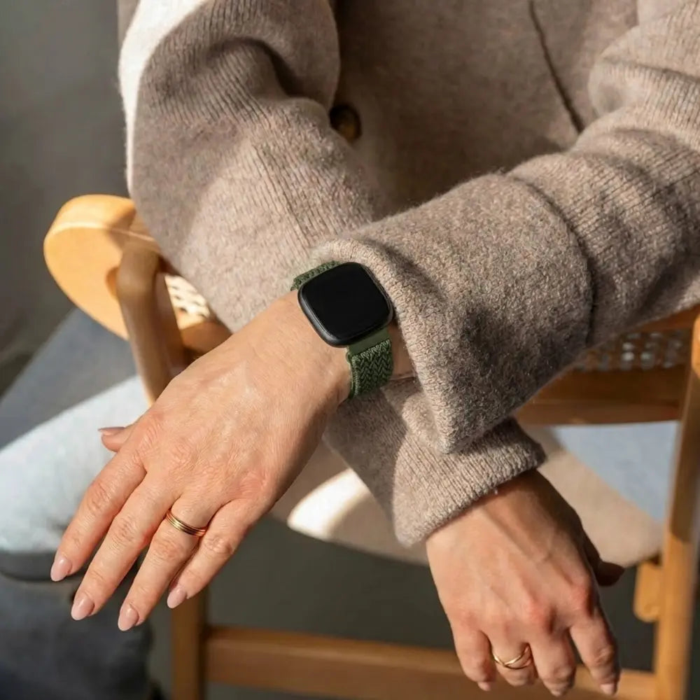 Bracelet nylon tissé Fitbit Sense (verde)