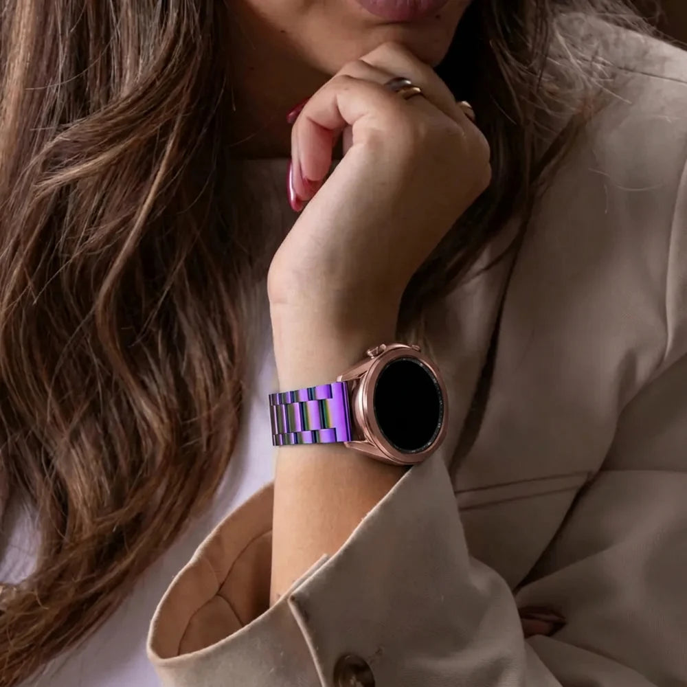 Bracelet acier Garmin Vivoactive 6 (nacré)