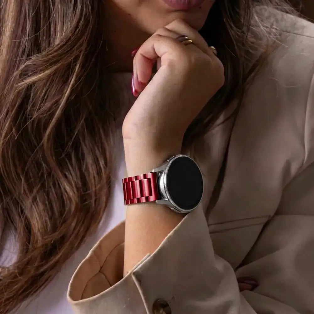 Bracelet acier Garmin Vivoactive 6 (bordeaux)