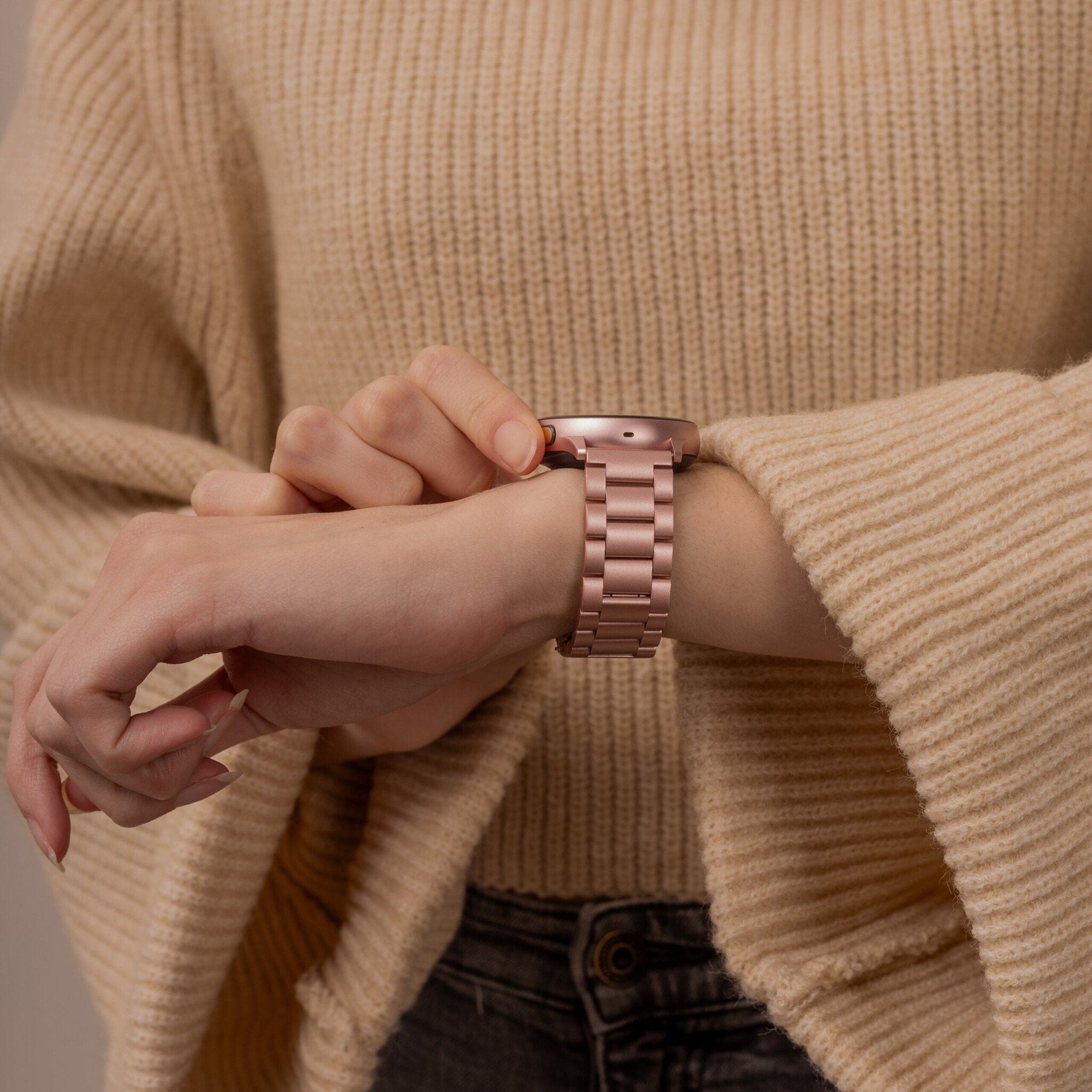 Bracelet acier Samsung Galaxy Watch 4 - 44mm (rose)