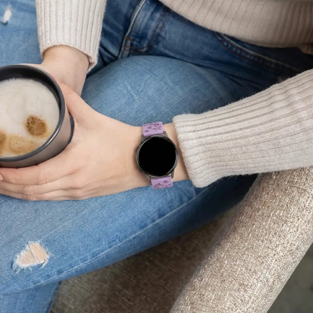 Bandz Bracelet silicone 'Fleurs' Garmin Bounce 2 (lilas/violet)