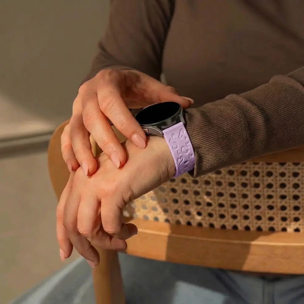 Bandz Bracelet silicone 'Léopard' Garmin Vivomove HR (mauve)