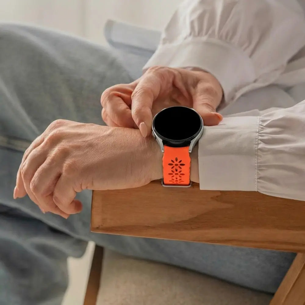 Samsung Galaxy Watch 7 - 40mm Patterned Silicone Strap (Orange)