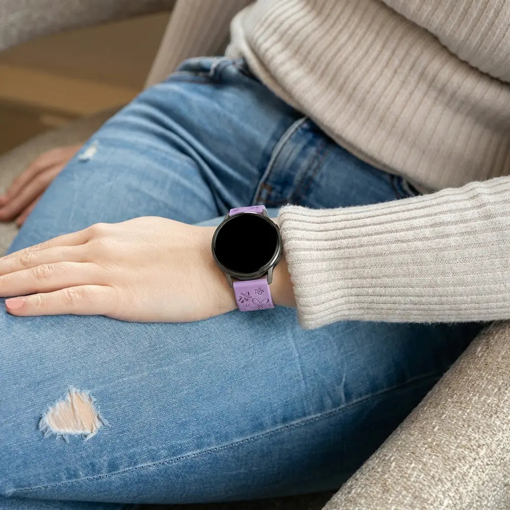 Bandz Bracelet silicone 'Fleurs' Garmin Bounce 2 (lilas/violet)