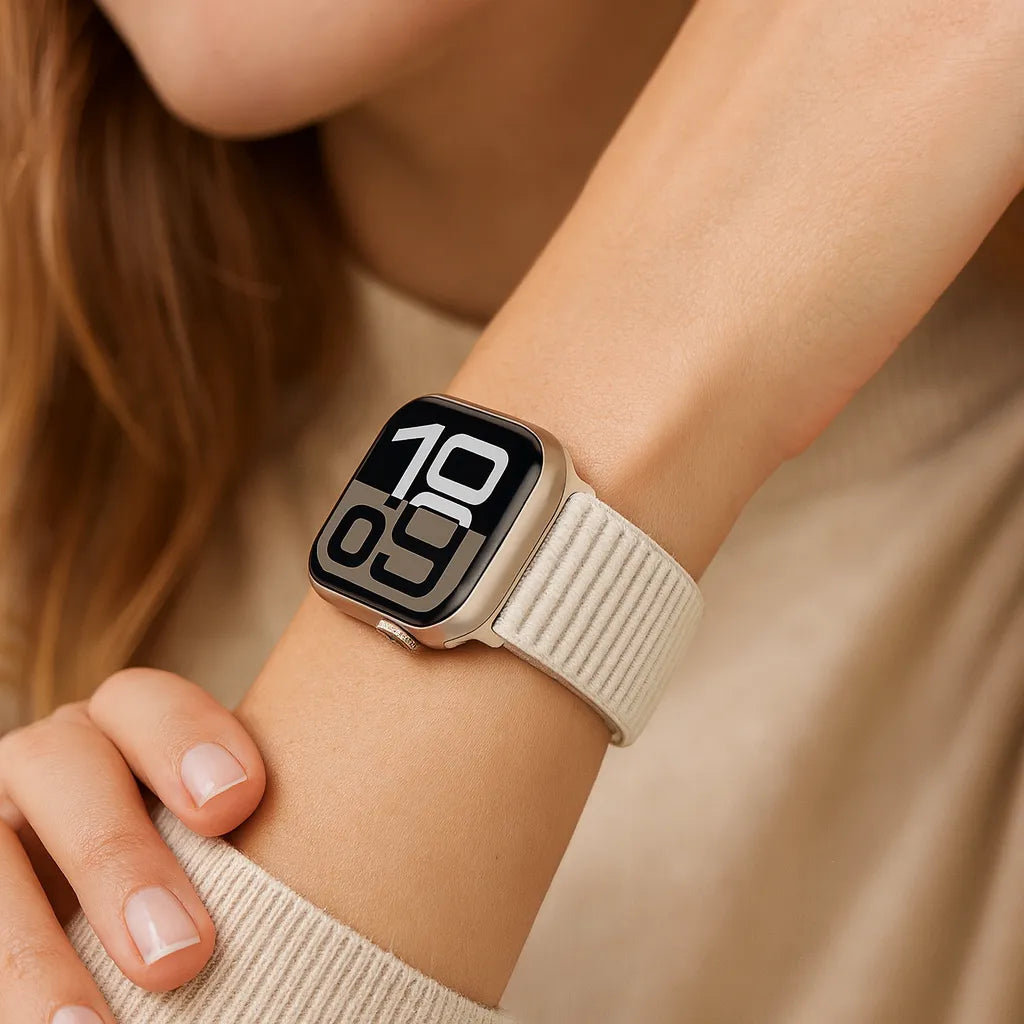 Strap-it Bracelet nylon Wave Apple Watch (lumière stellaire)