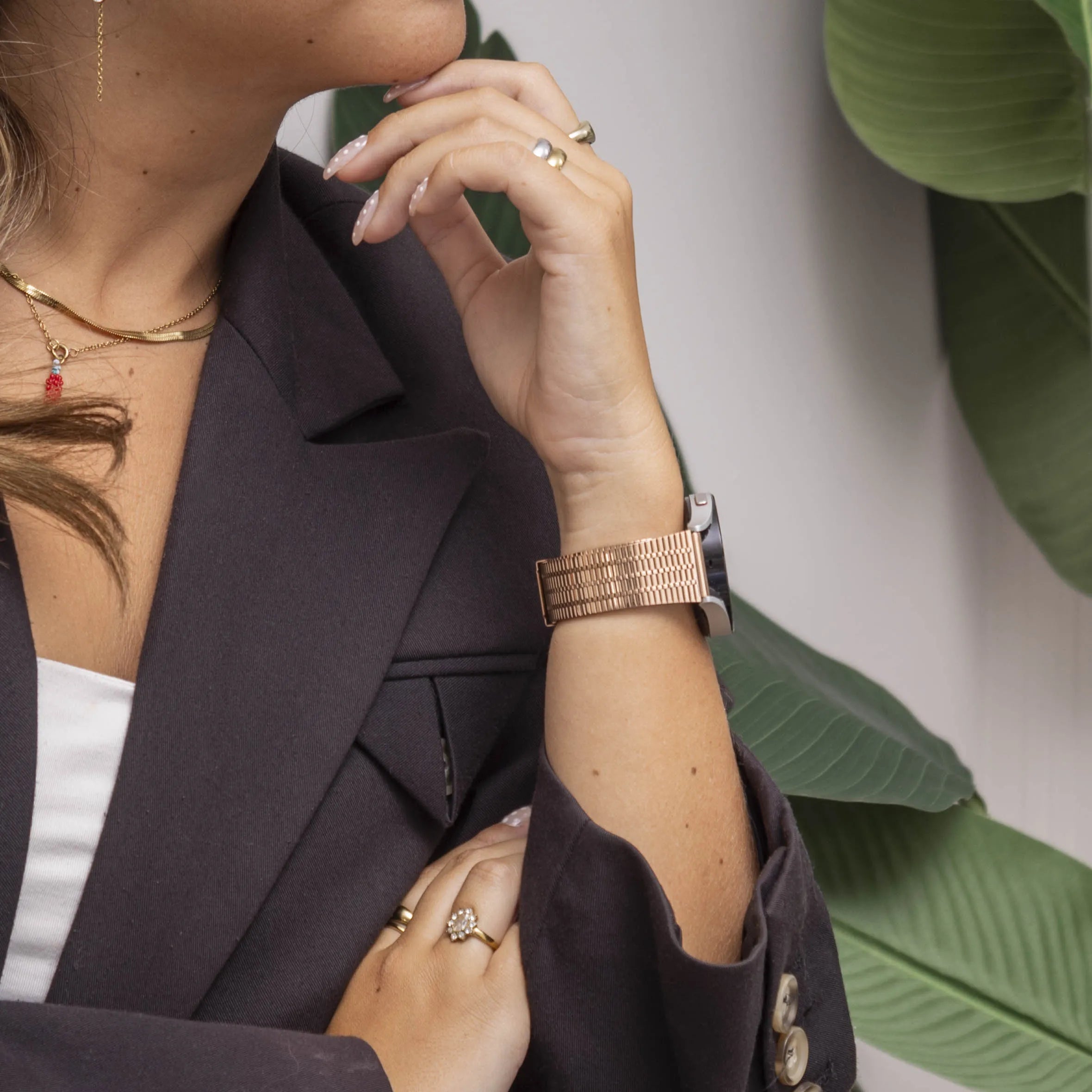 Bracelet acier inoxydable Amazfit GTS 2 (or rose)