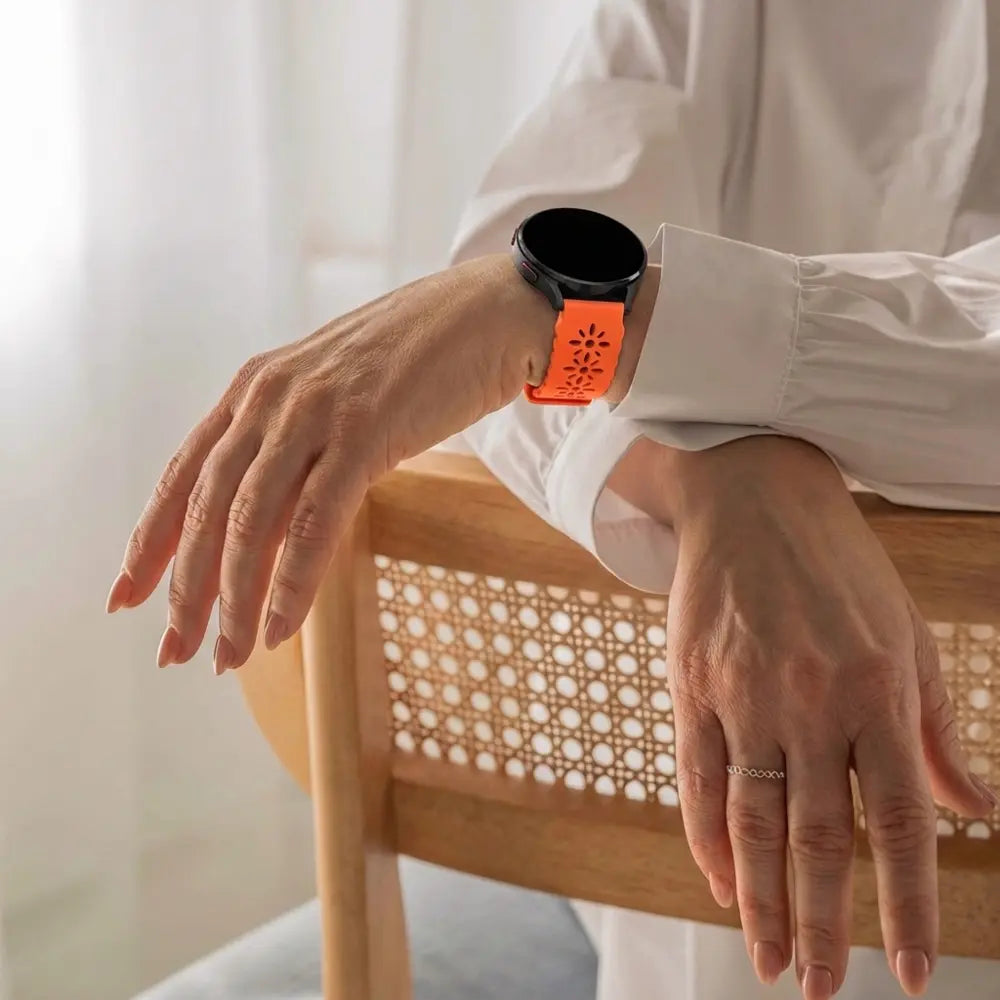 Samsung Galaxy Watch 7 - 40mm Patterned Silicone Strap (Orange)
