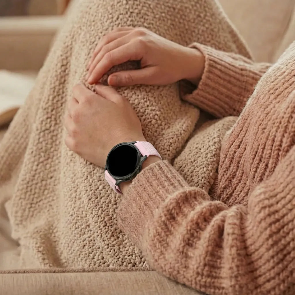 Bandz Bracelet nylon Loop Garmin Vivoactive 4s (rose clair)